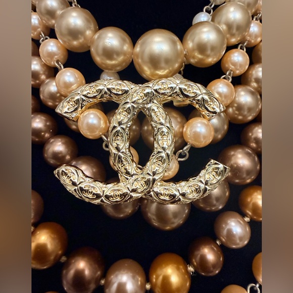 Silky Beige Button-Front Women's Shirt with Jewelry Set - Picture 9 of 14